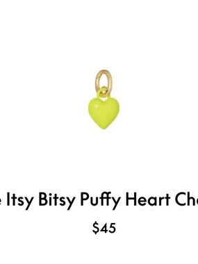 Roxanne Assoulin The Itsy Bitsy Puffy Heart Charm Chartreuse firm price